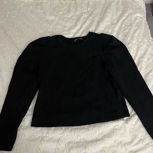 Black puff sleeve sweatshirt